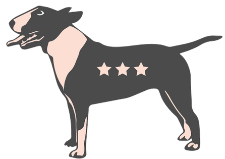 Illustration av en hund av rasen Bullterrier